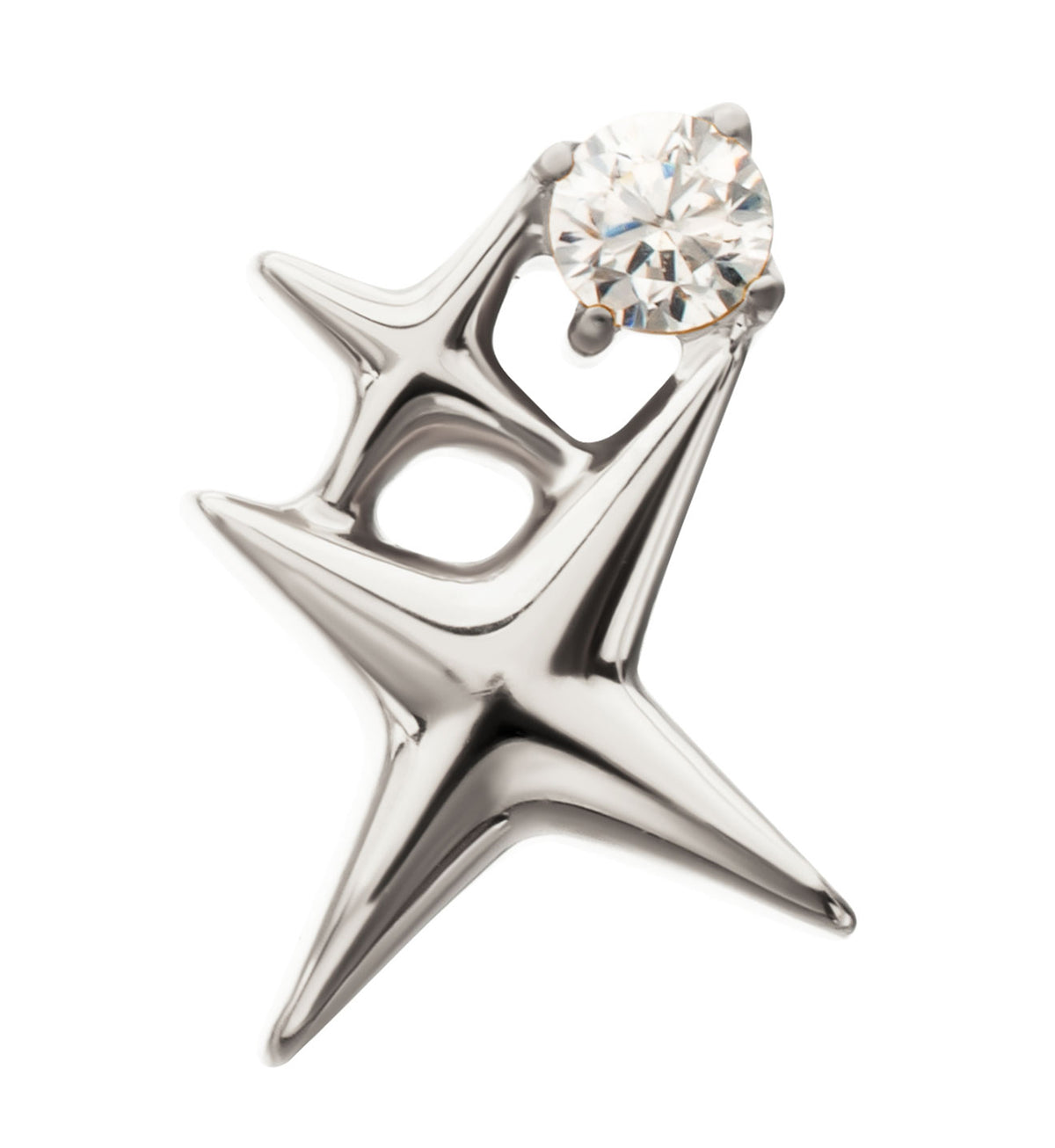 Twinkle Star CZ Titanium Threadless Top by Urban Body Jewelry