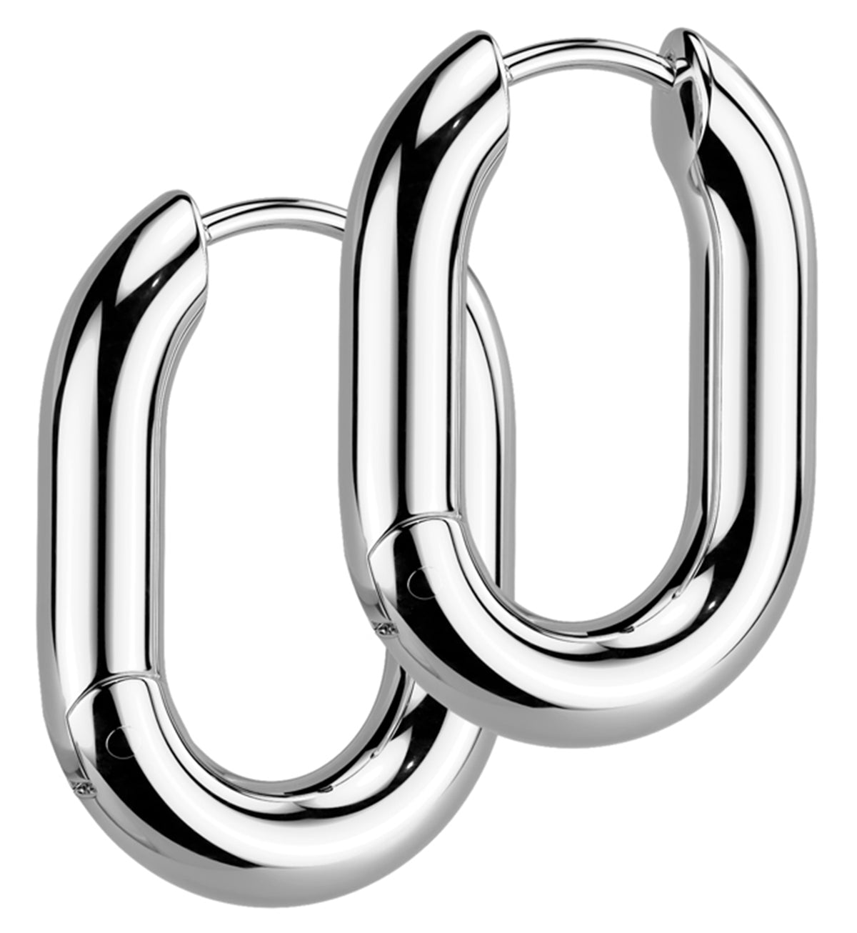 U-Shape Stainless Steel Hinged Hoop Huggie Earrings