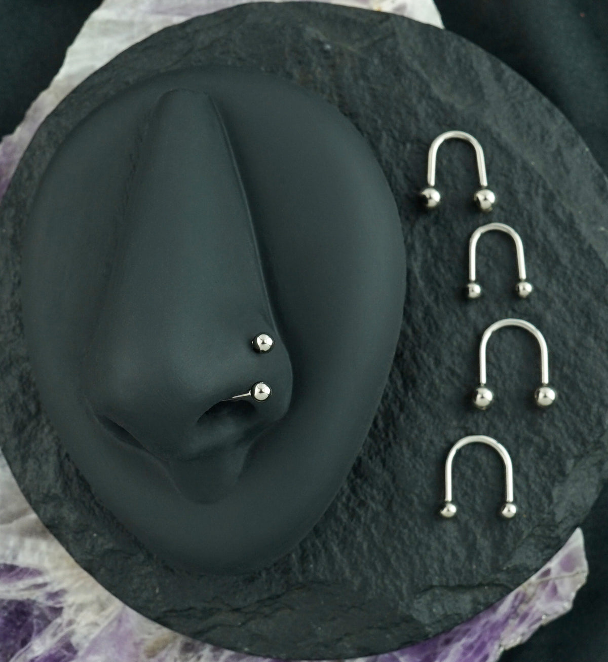 U-Shape Titanium Threadless Circular Barbell
