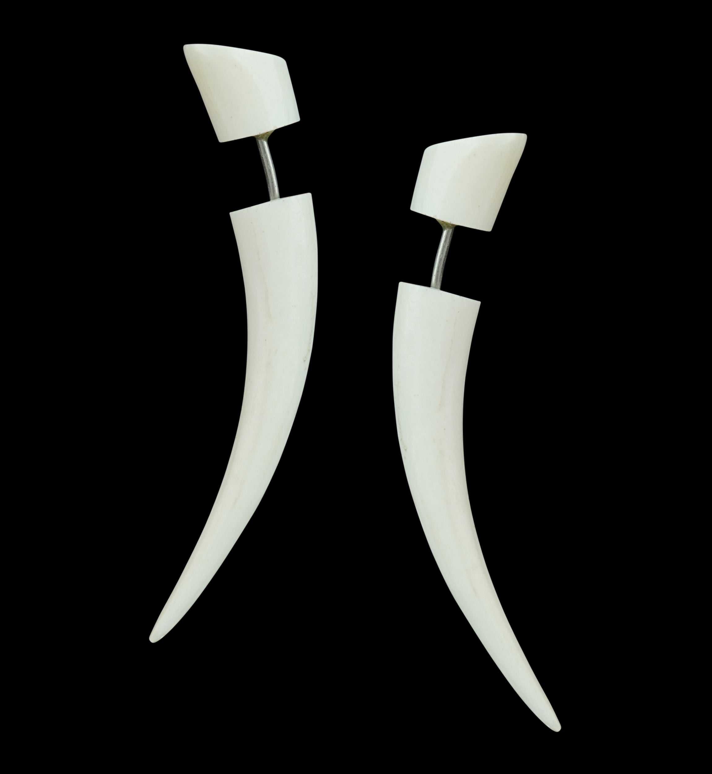 White Bone Fake Tapers Gauges / Earrings