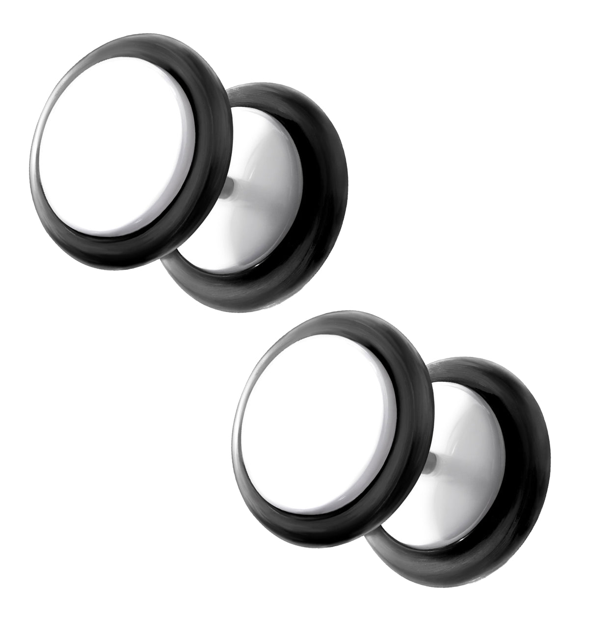 White Fake Ear Plugs