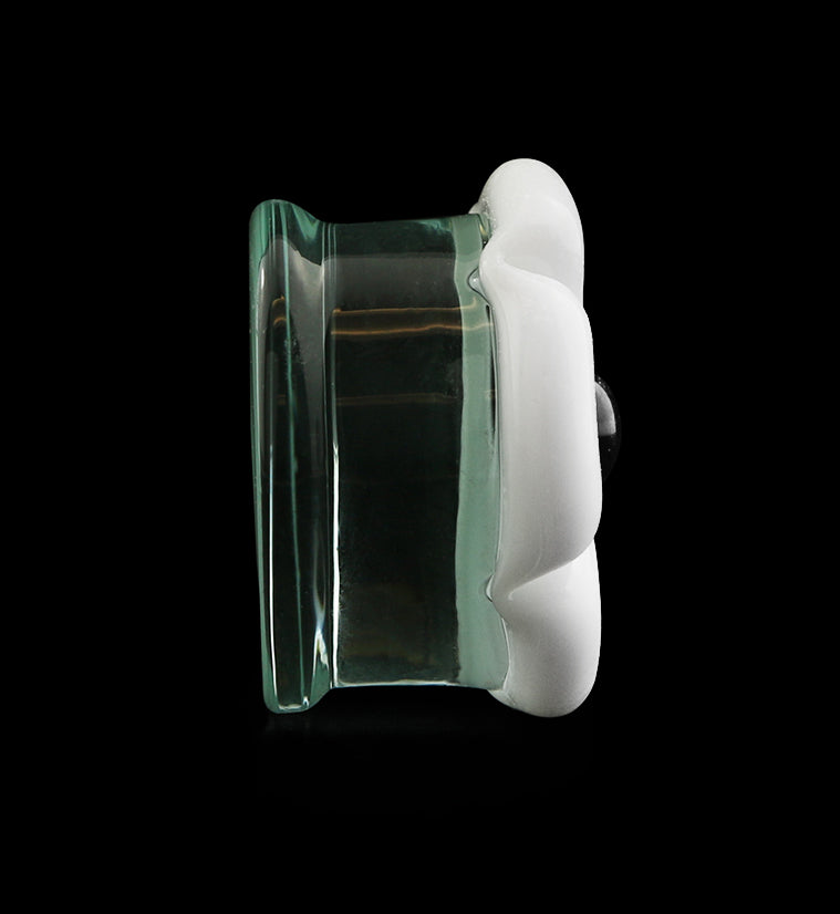 White Flower Glass Plugs