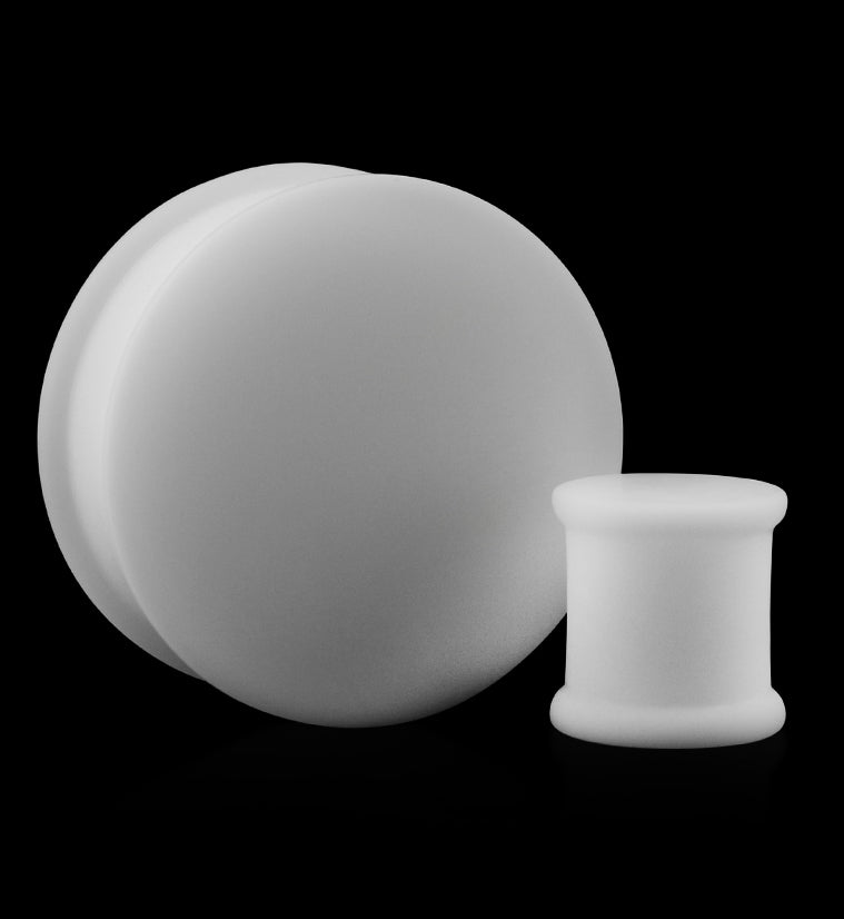 Double Flare White Silicone Plugs