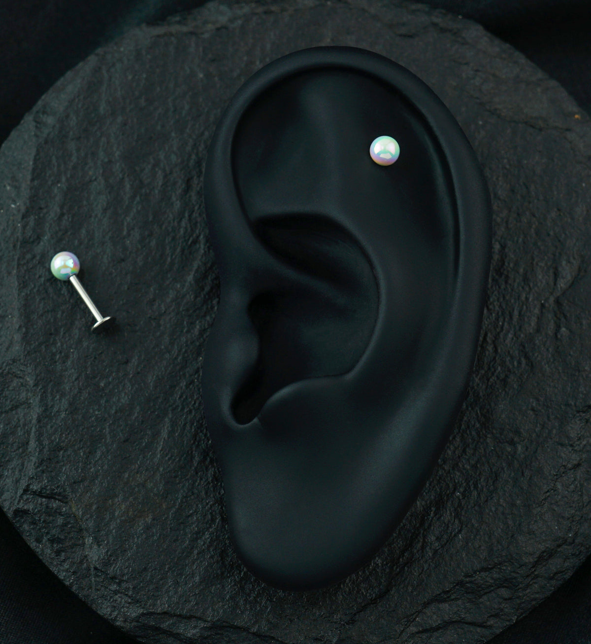 White Ory Stainless Steel Labret