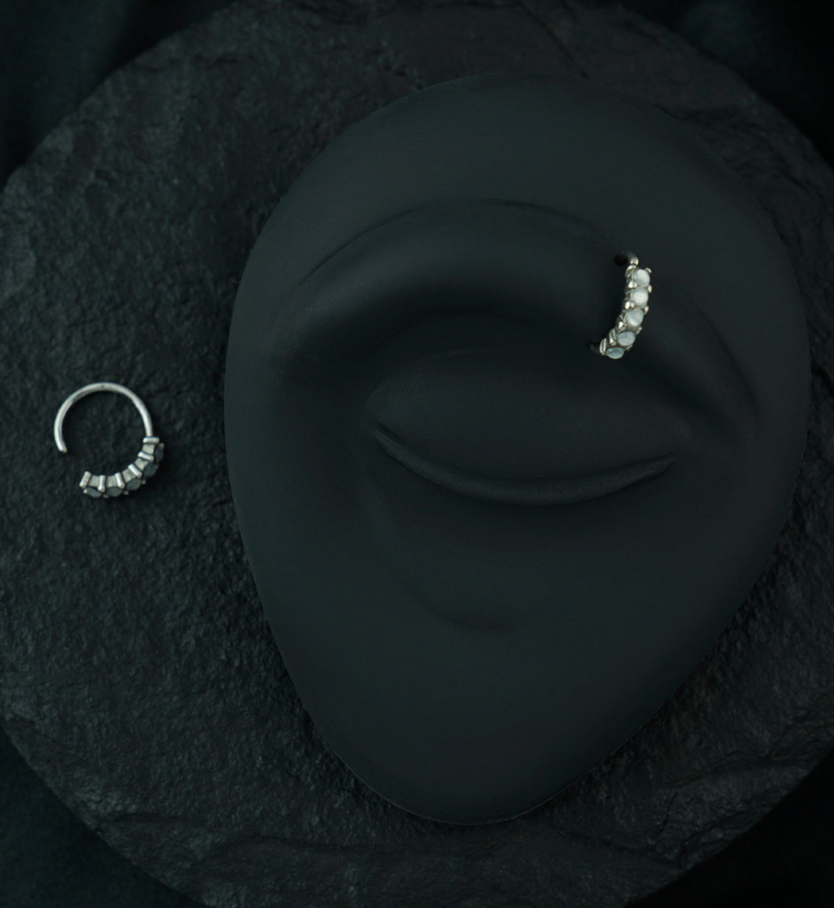 White Septenary Seamless Ring