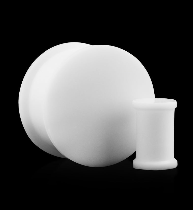 Double Flare White Silicone Plugs (CLOSE OUT)