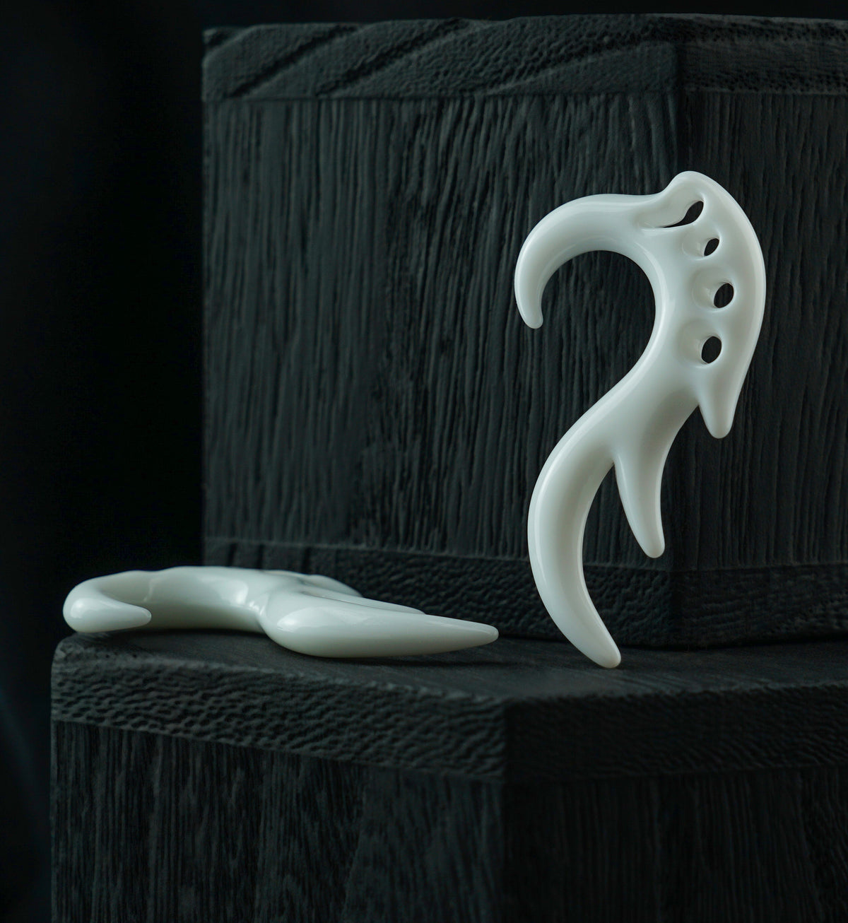 White Tribal Antler Hanger Talons Plugs