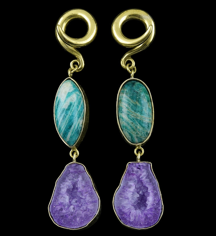 Amazonite X Solar Quartz Ear Weights Version 2