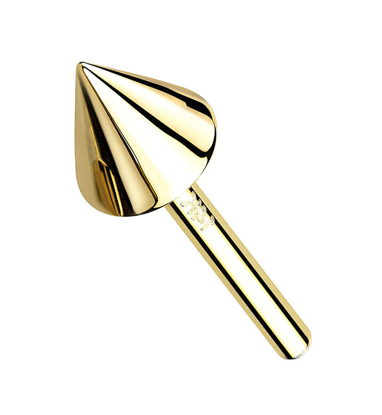 14kt All Gold Spike Threadless Top
