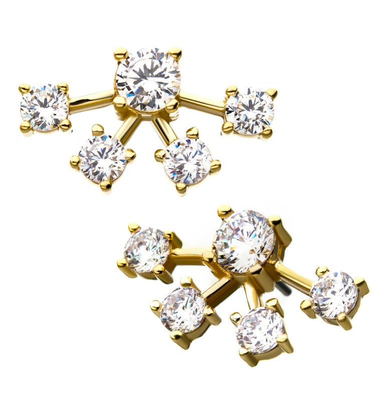 14kt Gold Constellation CZ Threadless Top