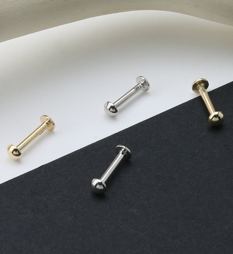 14kt White Gold Dome Labret