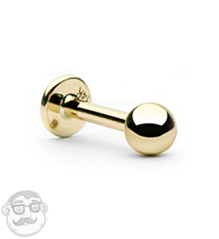 14kt Gold Flat Back Labret Post