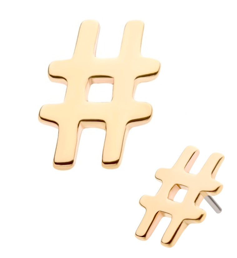 14kt Gold Number Sign Threadless Top