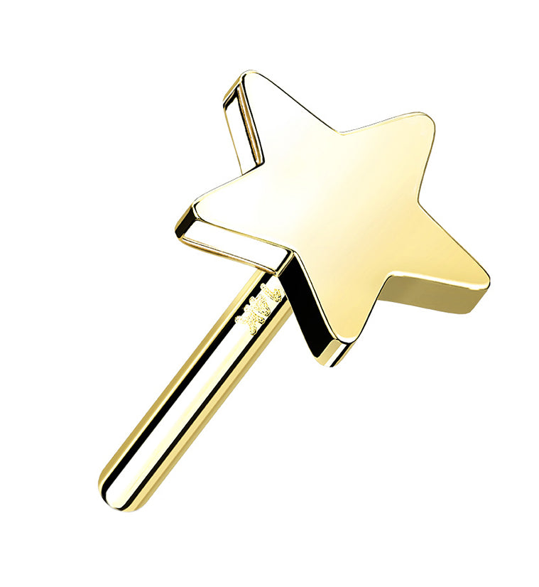 14kt All Gold Star Threadless Top