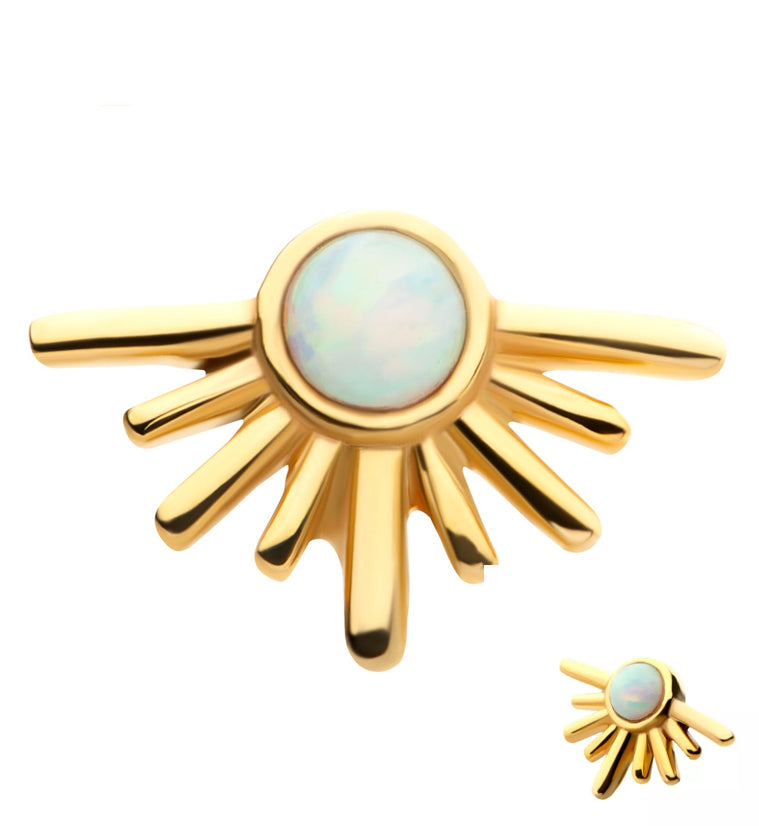 14kt Gold White Opalite Burst Threadless Top