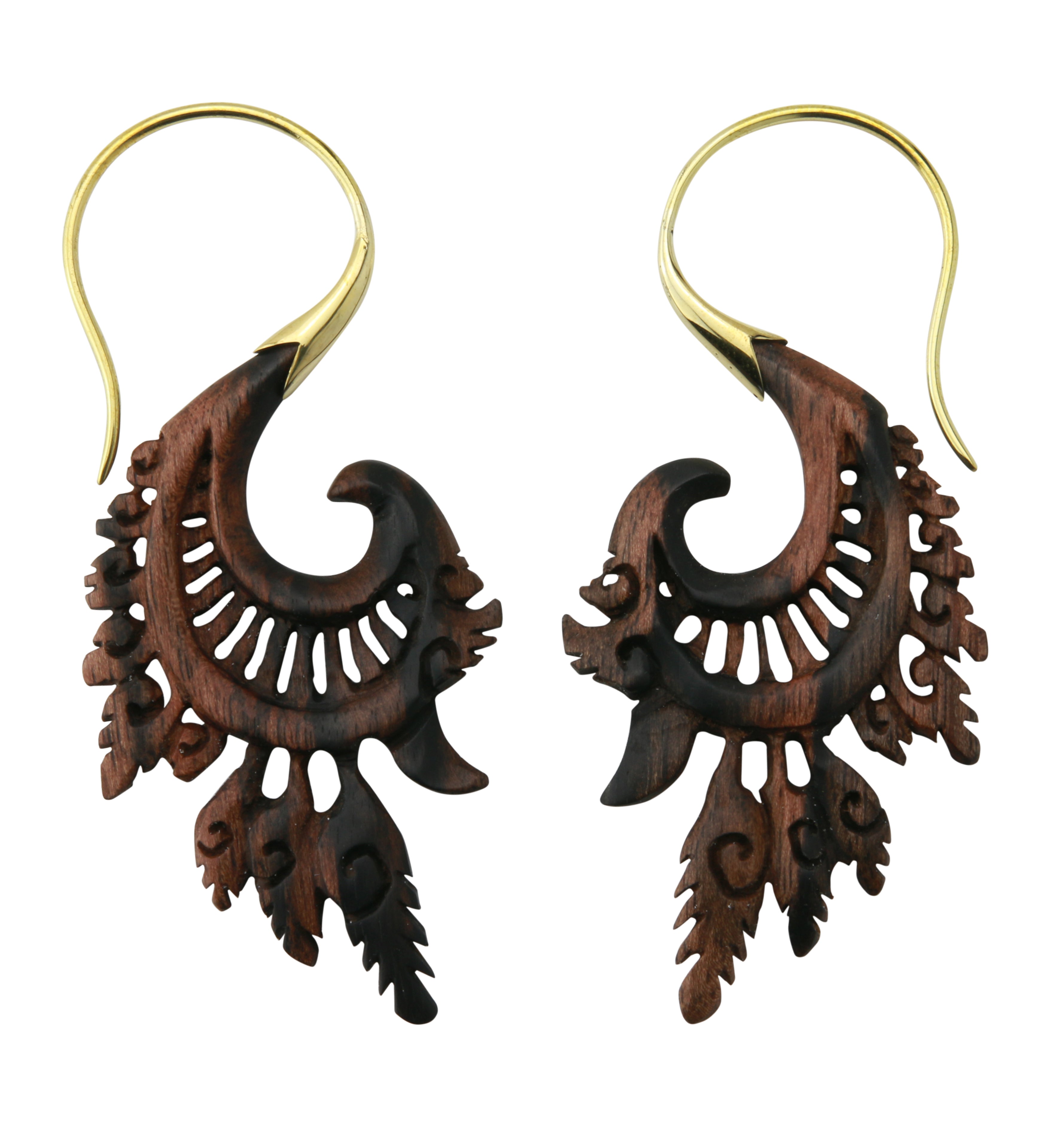 18G Alary Brass Wood Hangers / Earrings