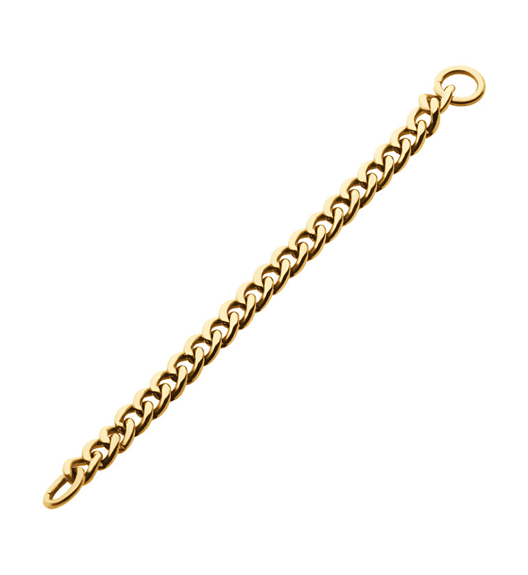 24kt Gold PVD Curb Titanium Connector Chain