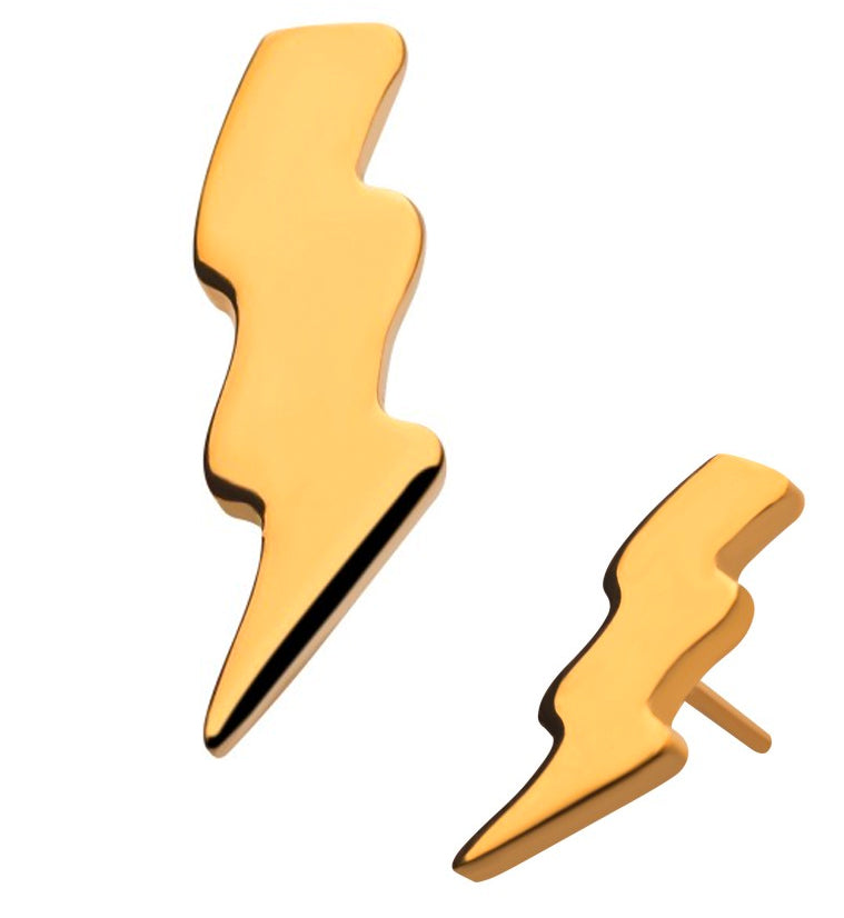 24kt Gold PVD Titanium Long Bolt Threadless Top
