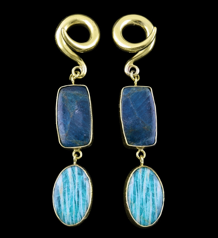 Amazonite X Apatite Stone Ear Weights