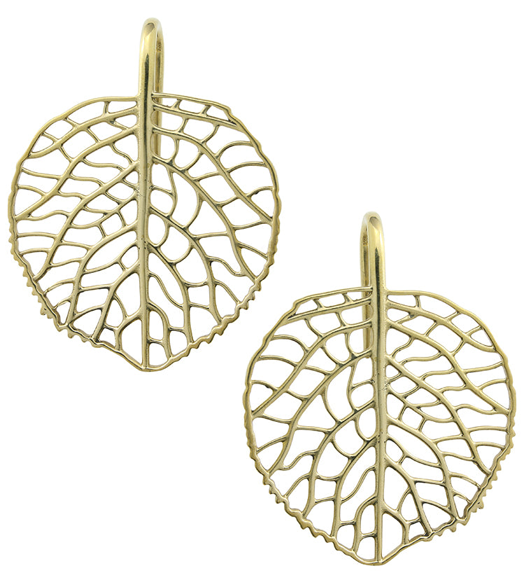 Crystal Anthurium Leaf Brass Hangers