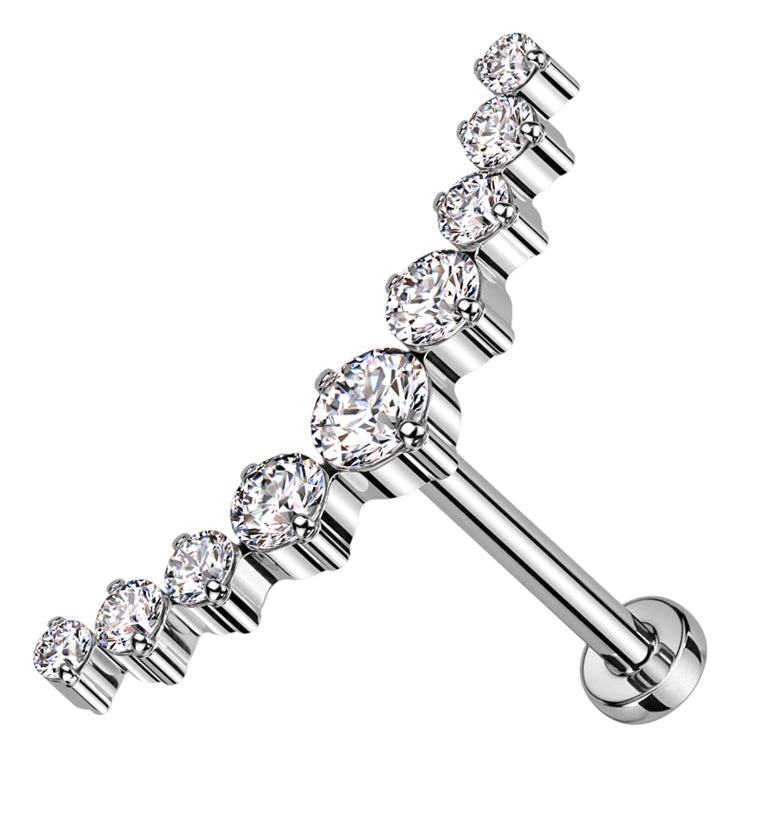Arc Clear CZ Threadless Titanium Labret