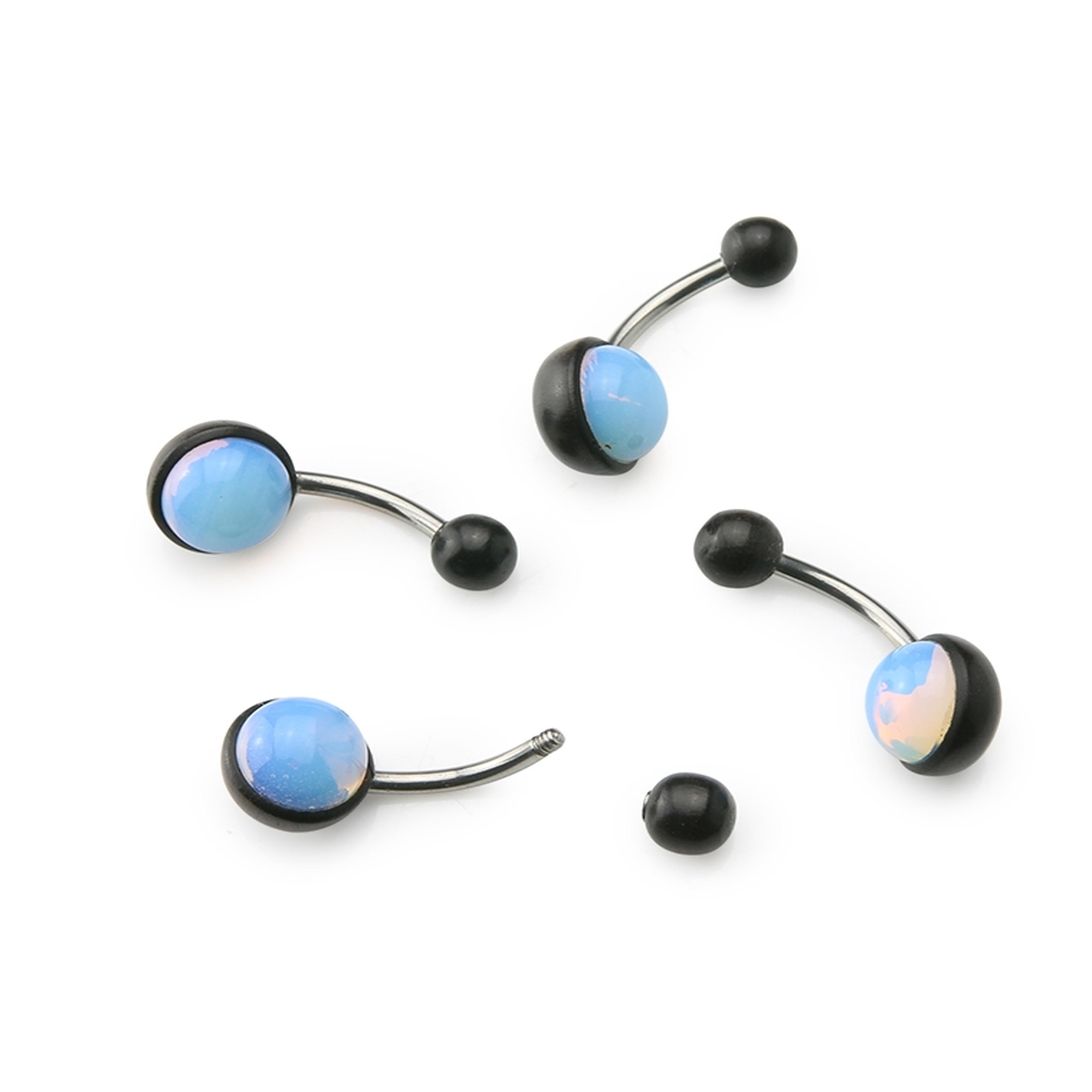 Opalite X Areng Wood Belly Button Ring