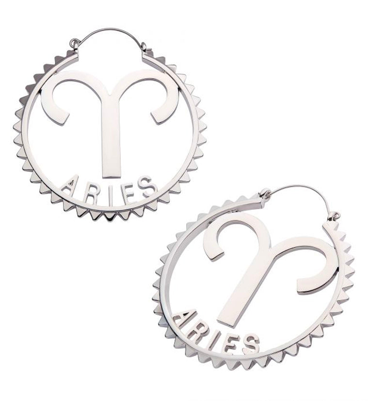 Aries Sign Plug Hoops
