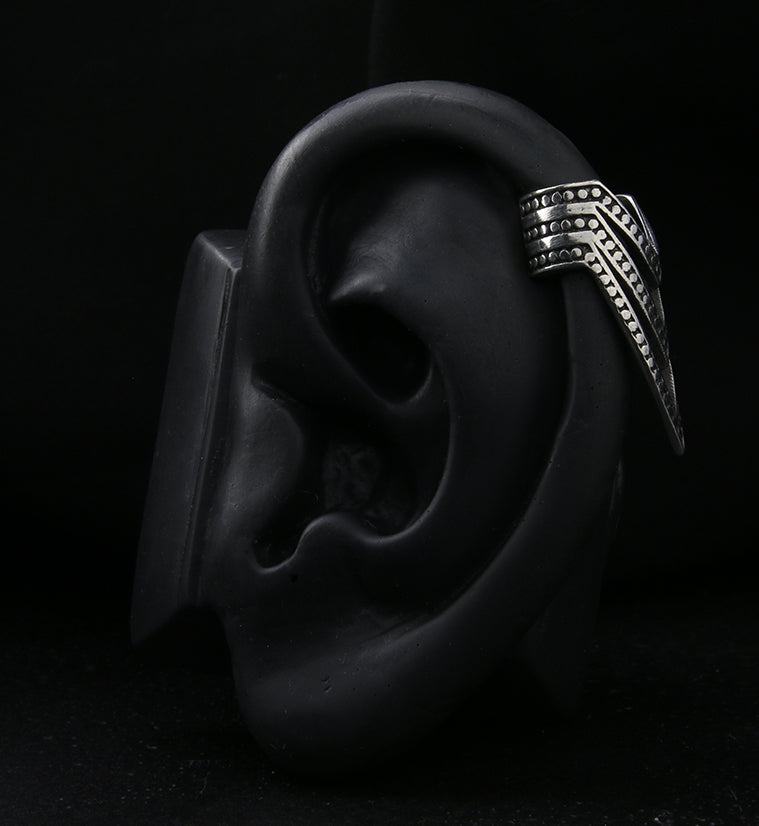 Arrow White Brass Ear Cuff
