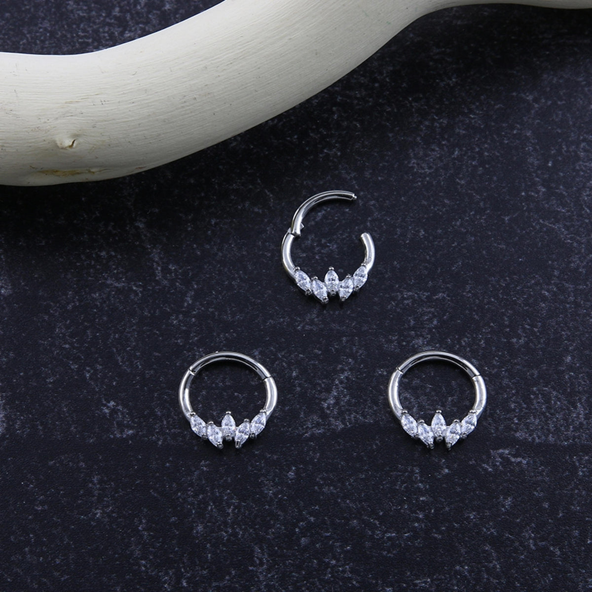 Auroral CZ Hinged Segment Ring