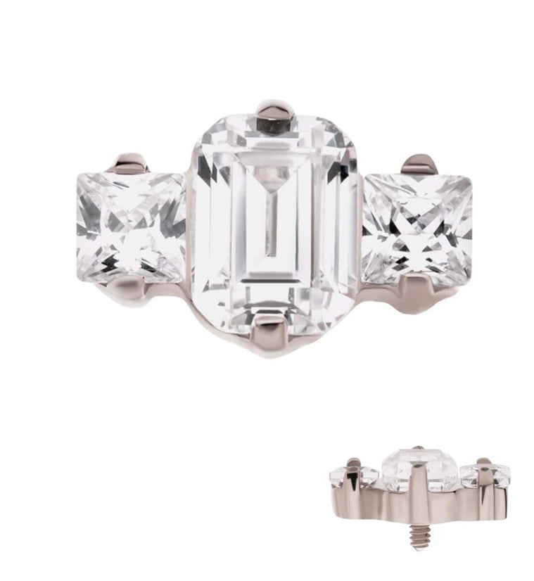 Baronial CZ Internally Threaded Titanium Top