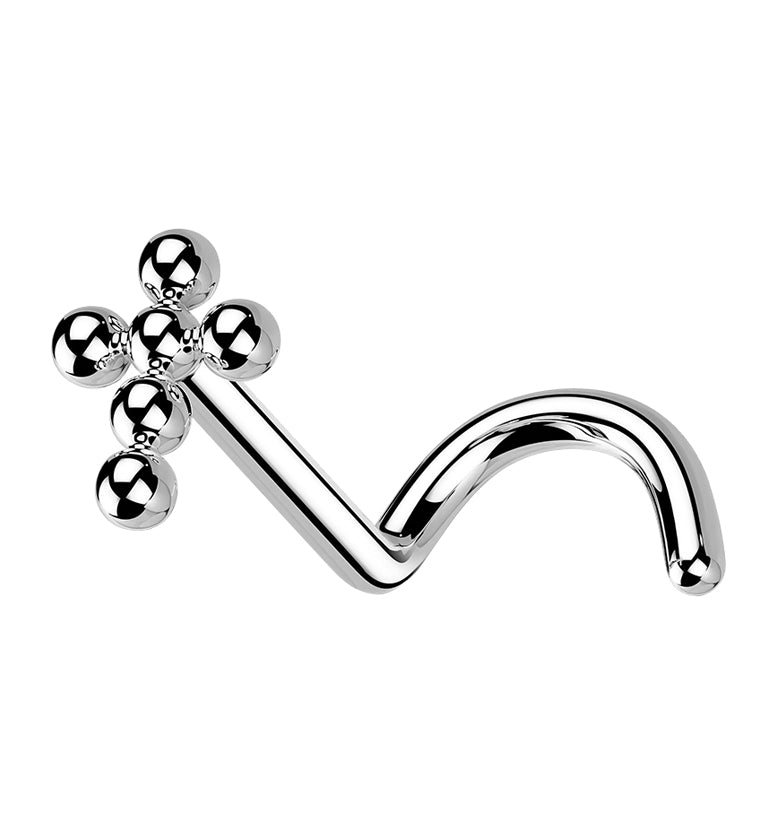 Beaded Cross Titanium Nose Screw