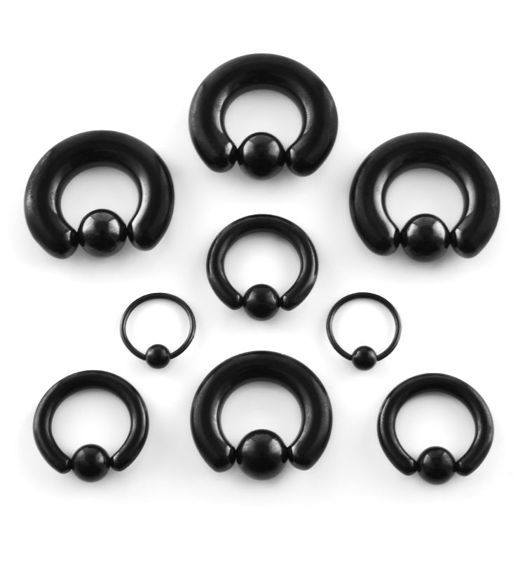 Black Captive Bead Ring