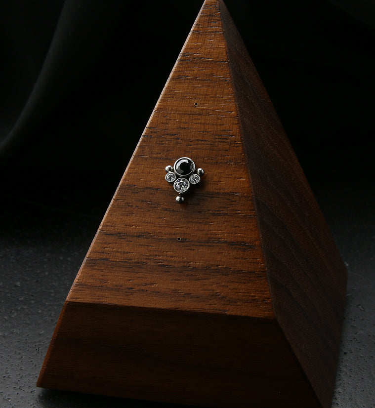 Black CZ Bundle Titanium Threadless Top