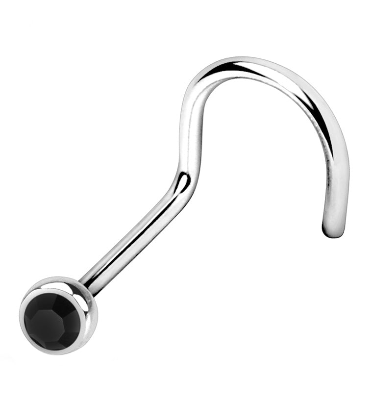 Black Gem Nose Screw Ring