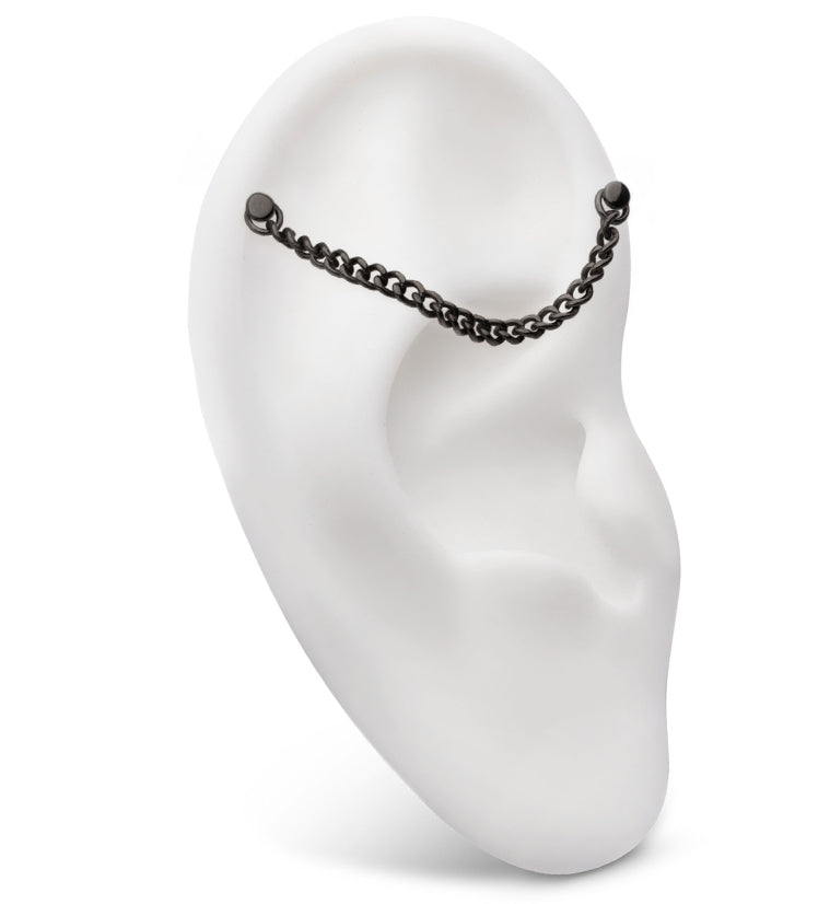 Black PVD Curb Titanium Connector Chain