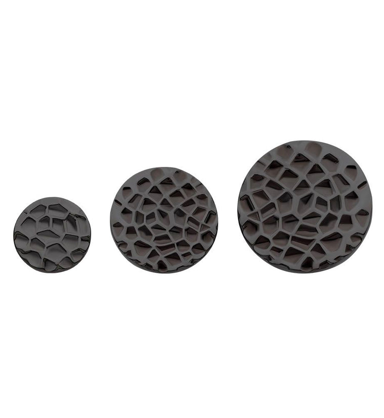 Black PVD Hammered Disk Threadless Titanium Top