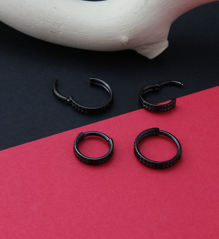 Black PVD Parallel Polyhedra Edge Hinged Segment Ring