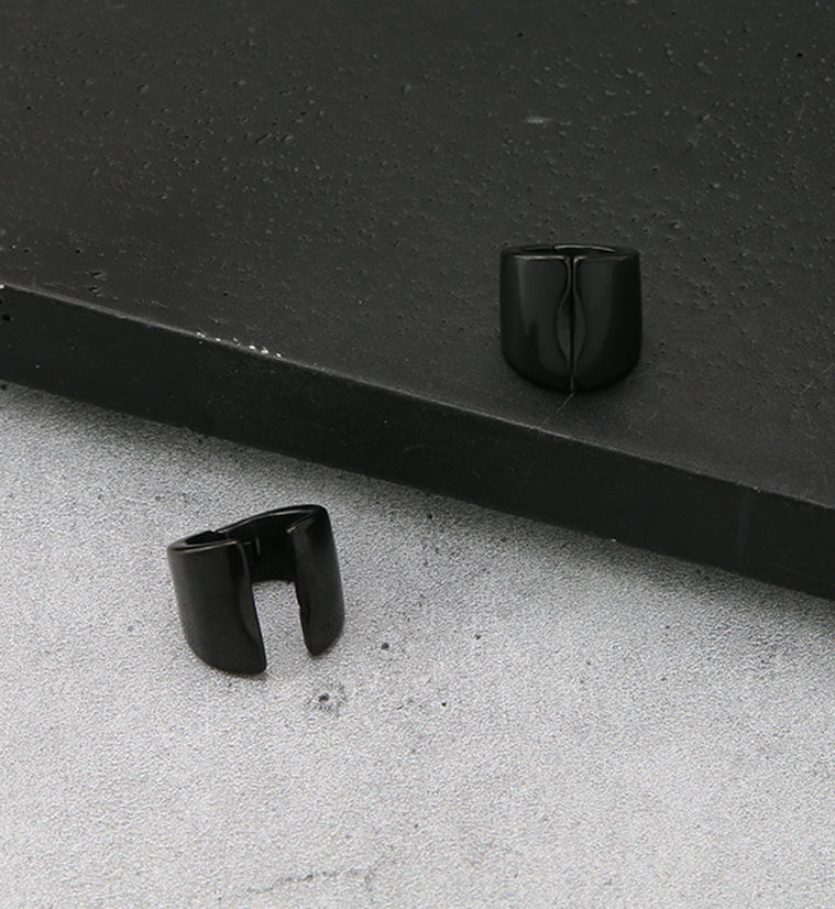 Black PVD Stainless Steel Hinged Ear Cuff
