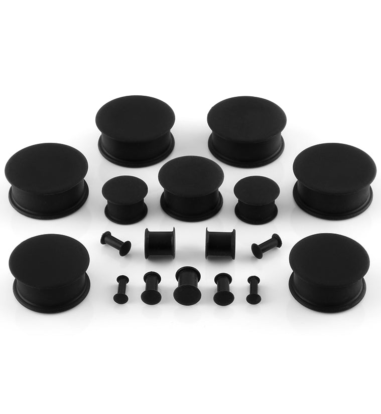 Kaos Black Silicone Hollow Plugs