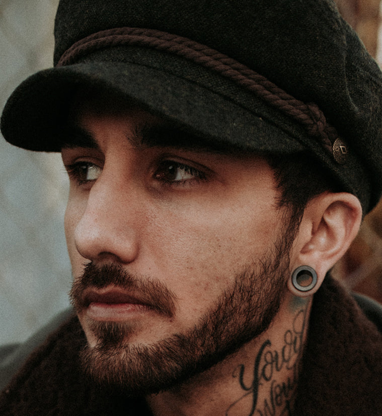 Stainless Steel Black Ear Tunnels