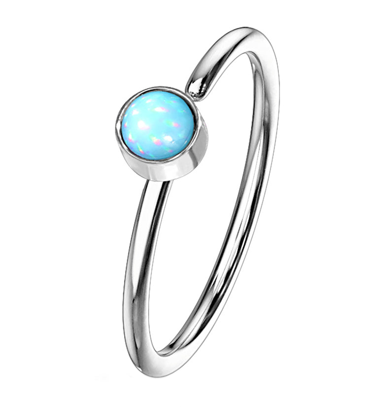 20G Blue Micro Escent Stainless Steel Nose Ring Hoop