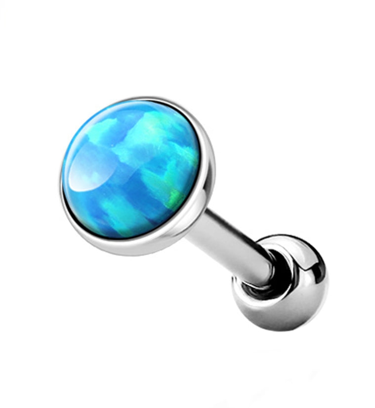 Light Blue Opal Top Tragus / Cartilage Barbell