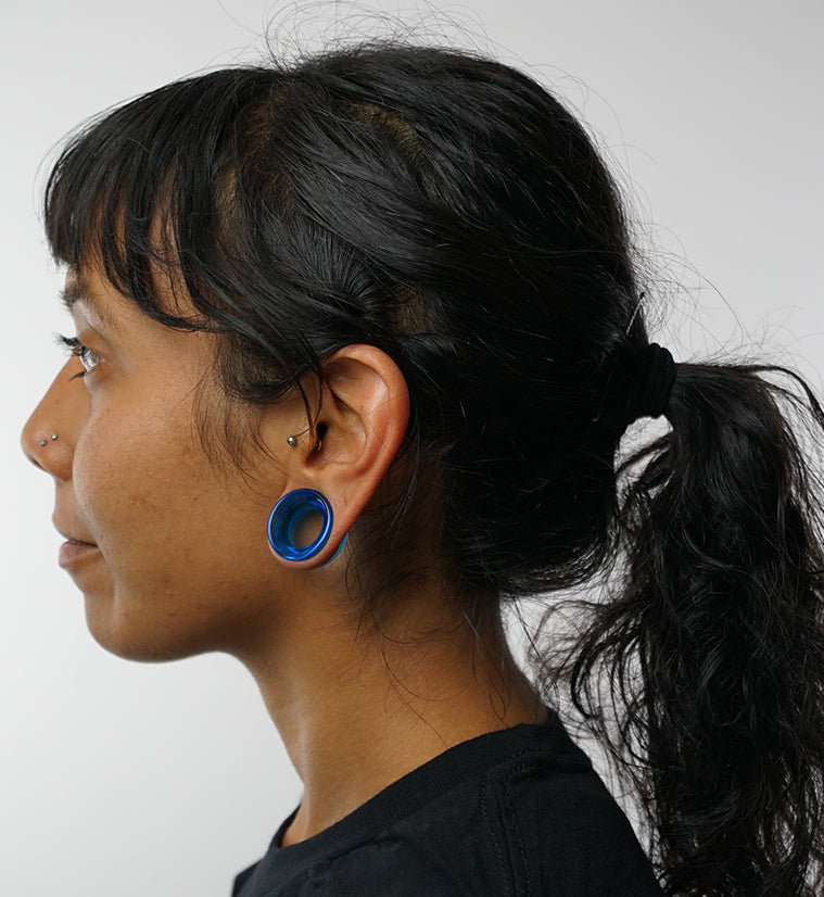 Oceano Blue Glass Tunnel Plugs