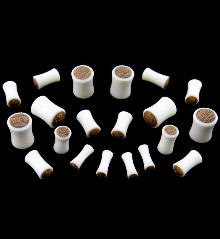Bone Plugs with Teak Wood Inlay