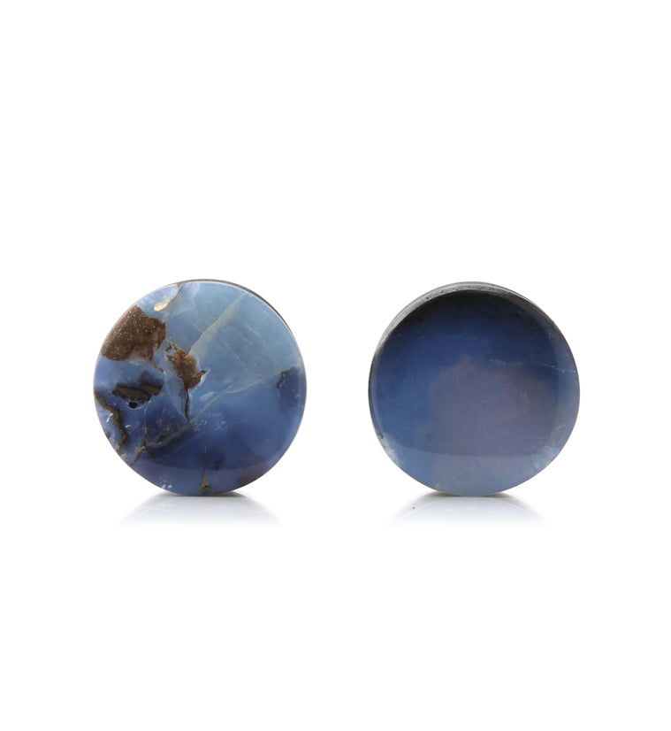 Boulder Opal Stone Plugs 1/2" (12mm) Version 7