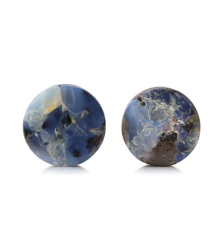Boulder Opal Stone Plugs 9/16" (14mm) Version 4
