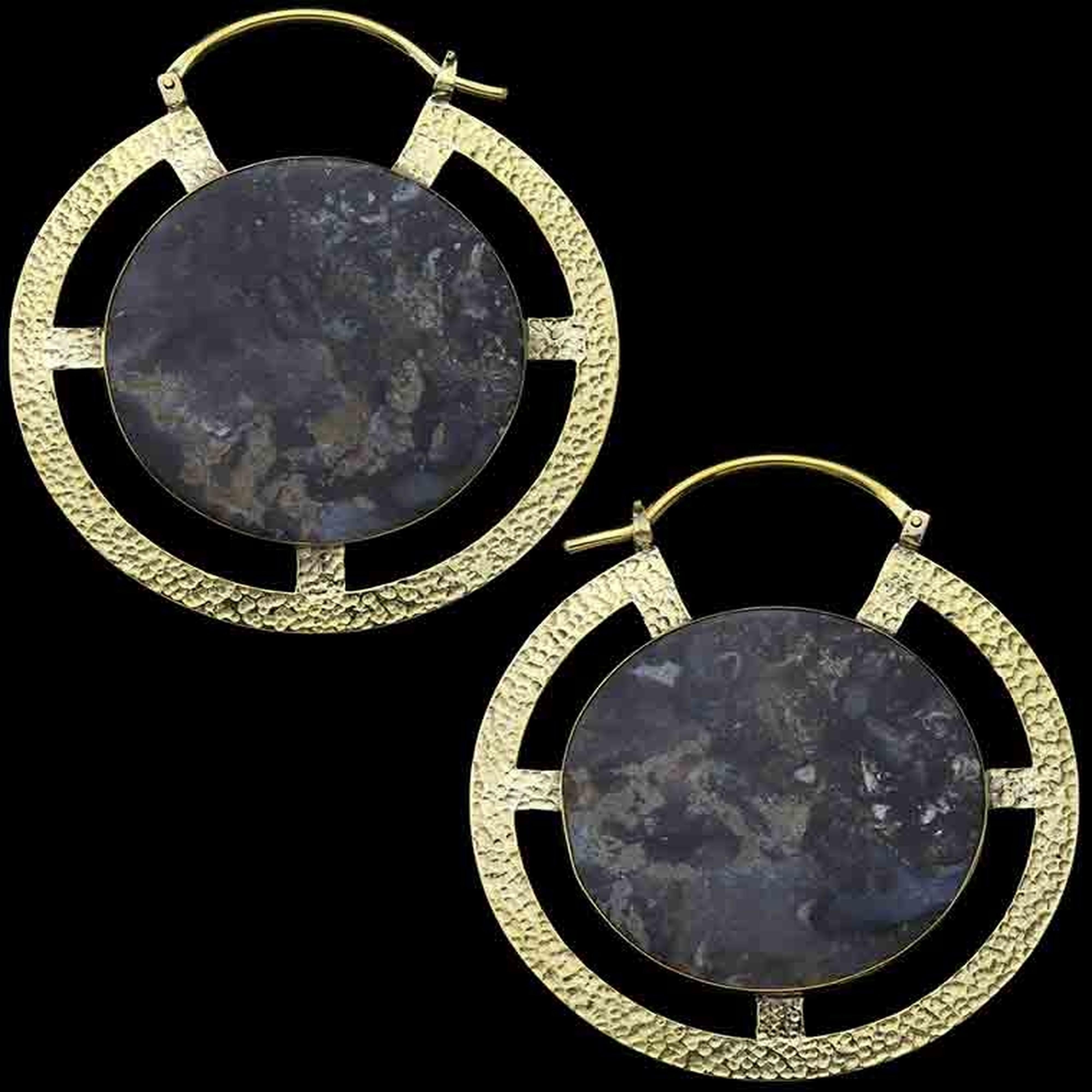 Byzantine Pyrite Jasper Slice Ear Weights