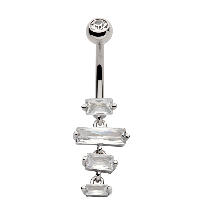 Cachet Clear CZ Stainless Steel Belly Button Ring