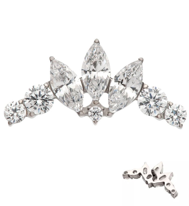 Chaplet Prong CZ Internally Threaded Titanium Top