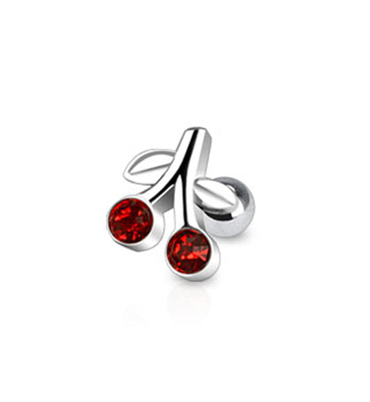Cherry Red Tragus / Cartilage Piercing Stud